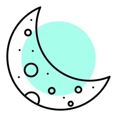 Ay simgesi. Web için gezegen vektör simgelerinin özet çizimi