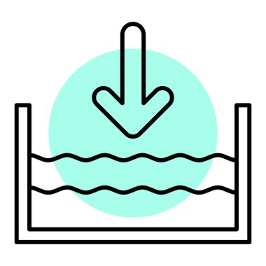 Basit simge, vektör illüstrasyonu batıyor