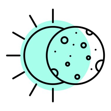 Güneş tutulması basit simgesi, vektör illüstrasyonu