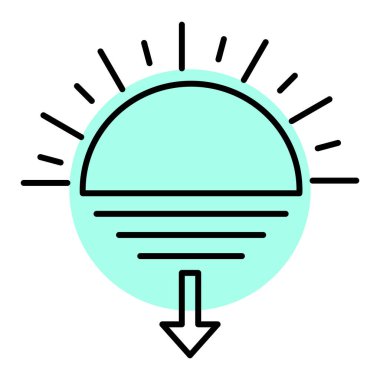 Güneş. Web simgesi basit illüstrasyon