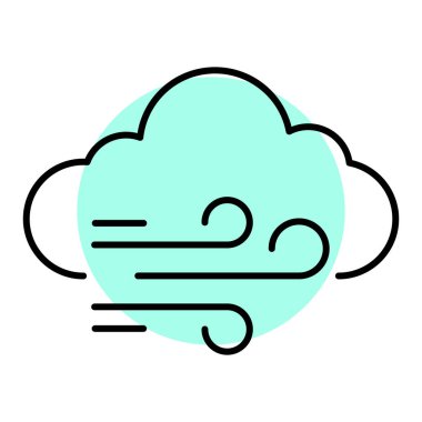 Rüzgarlı hava ikonu vektör illüstrasyonu