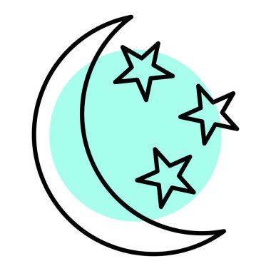 Moda tarzında izole edilmiş ay simgesi