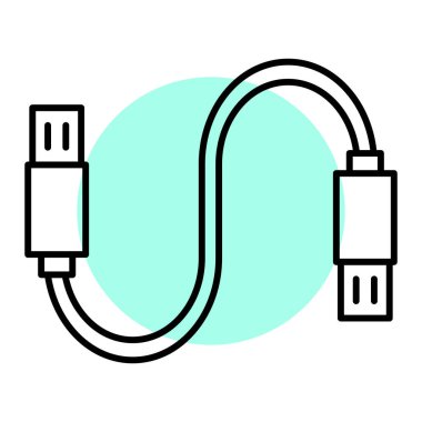 usb kablo simgesi vektör illüstrasyonu