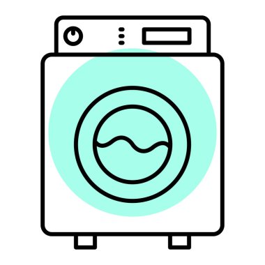 çamaşır makinesi ikon vektör çizimi