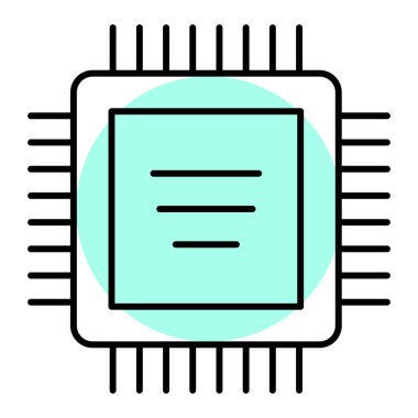 İşlemci. Web simgesi basit illüstrasyon
