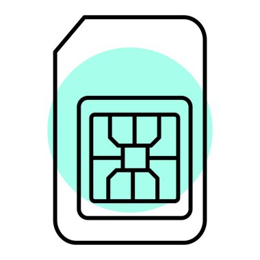 sim kart simgesi, vektör illüstrasyonu