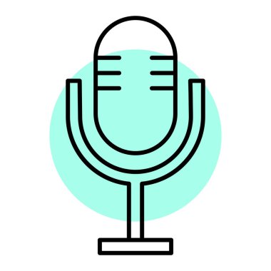 mikrofon simgesi vektör illüstrasyonu