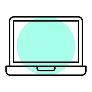 Dizüstü bilgisayar teknolojisi simge vektör çizim grafik tasarım