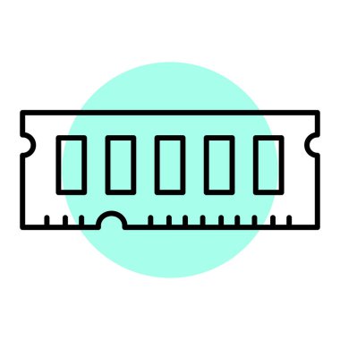 pc ram plaka basit simgesi, vektör illüstrasyonu