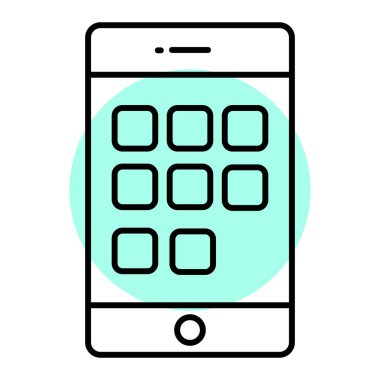 Cep telefonu simgesi, vektör illüstrasyonu