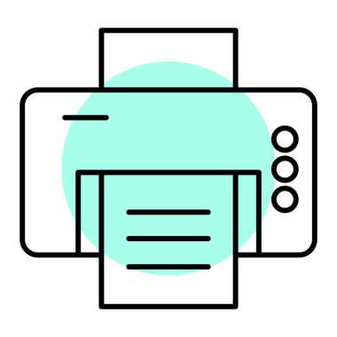 Yazıcı. Web simgesi basit illüstrasyon