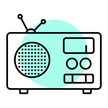 Konuşma kabarcığı vektör illüstrasyon tasarımlı radyo aygıtı