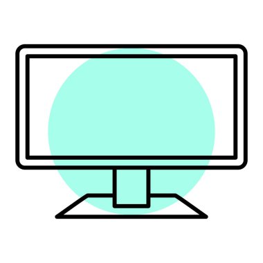 Bilgisayar monitörü simgesi. vektör illüstrasyonu