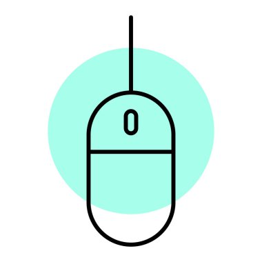 Bilgisayar faresi simgesi. Web tasarımı için kablosuz aygıt vektör simgelerinin düz çizimi