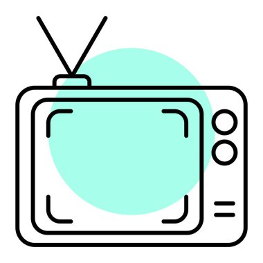Televizyon ikonu. Web için televizyon vektör simgelerinin basit illüstrasyonu