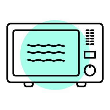 Mikrodalga fırın ikonu. Web için tost makinesi vektör simgelerinin özet çizimi