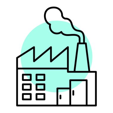 Fabrika binası ikon vektör çizimi tasarımı
