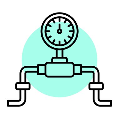 Gaz borusu ikonu. Web için su pompası vektör simgelerinin özet çizimi