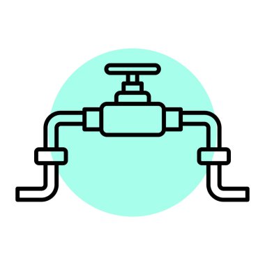 Musluk ikonu. Web için boru kapakçığı vektör simgelerinin özet çizimi