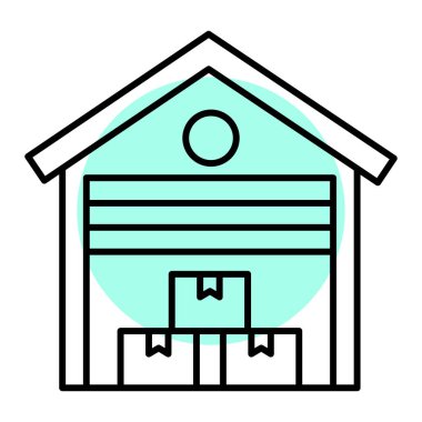 kutu vektör illüstrasyon tasarımı taşıyan servis kamyonu