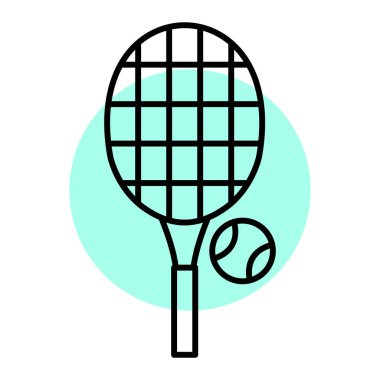 Tenis raketi simgesi vektör illüstrasyon grafik tasarımı