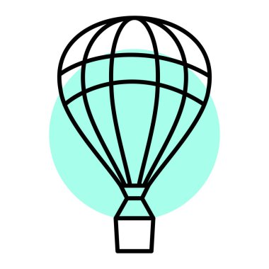 Sıcak hava balonu ikonu. Aerostat vektör sembolünün özet çizimi.