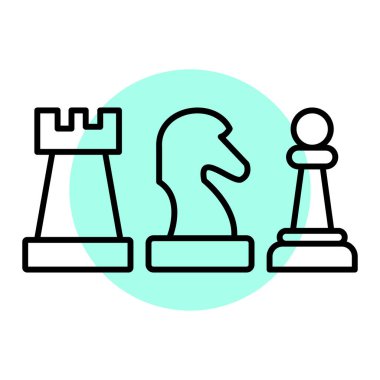 Beyaz arkaplanda izole edilmiş satranç ikonu vektörü, ağ için şeffaf işaret, çizgi ve doğrusal tasarım unsurları