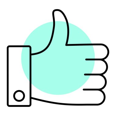 Başparmak yukarı simgesi. Web için el işaretinin basit bir illüstrasyonuName