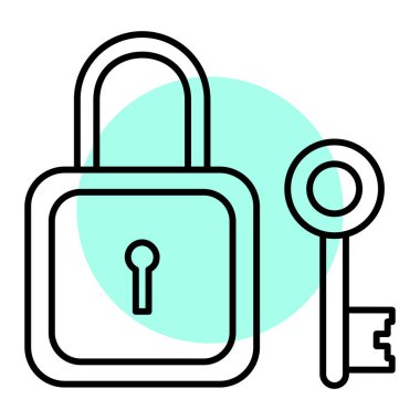 asma kilit ikon vektör çizimi