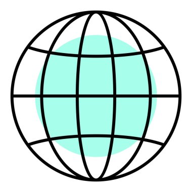 Dünya ikonu. Beyaz arkaplanda izole edilmiş web tasarımı için dünya gezegen vektör simgelerinin basit çizimi