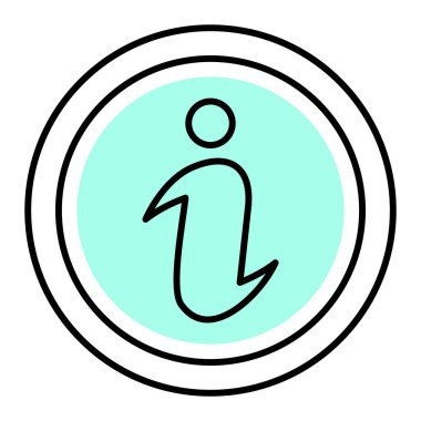 Bilgi düğmesi simgesi, vektör illüstrasyonu