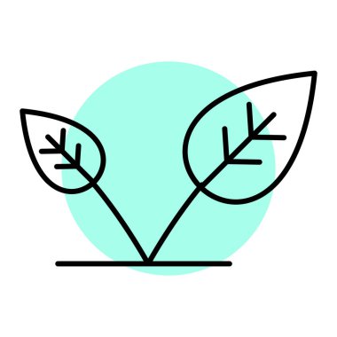 Yaprak bitkisi ikonu vektör illüstrasyon grafik tasarımı