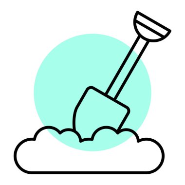 Kürek ve tırmık ikon vektör çizimi tasarımı