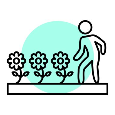 Bir bitki simgesinin vektör illüstrasyonu