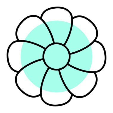 Çiçek ikonu. Web için fan vektör simgelerinin özet çizimi