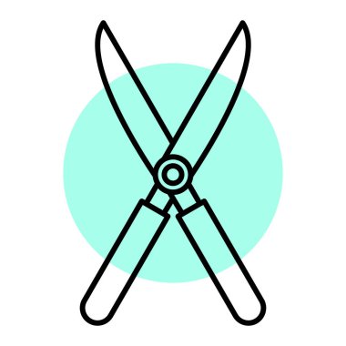 Bahçe aleti simgesi. Web için makas vektör simgelerinin özet çizimi