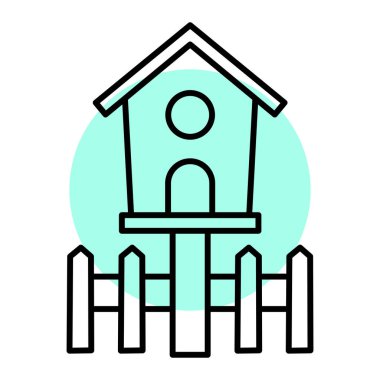 kuş evi simgesi vektör illüstrasyonu