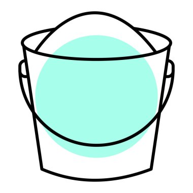 Su kovası ikonu. Web için kahve demliği vektör simgelerinin özet çizimi