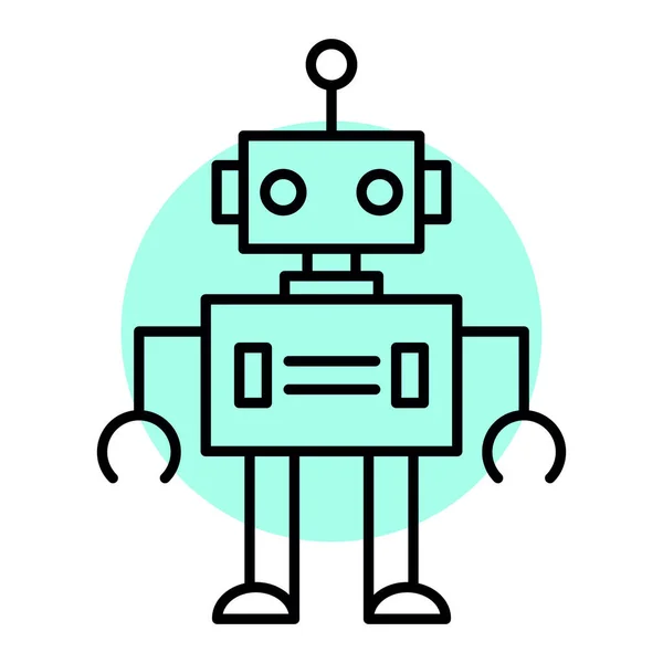 Dibujo Línea Robot Ilustración Vectorial — Vector de stock