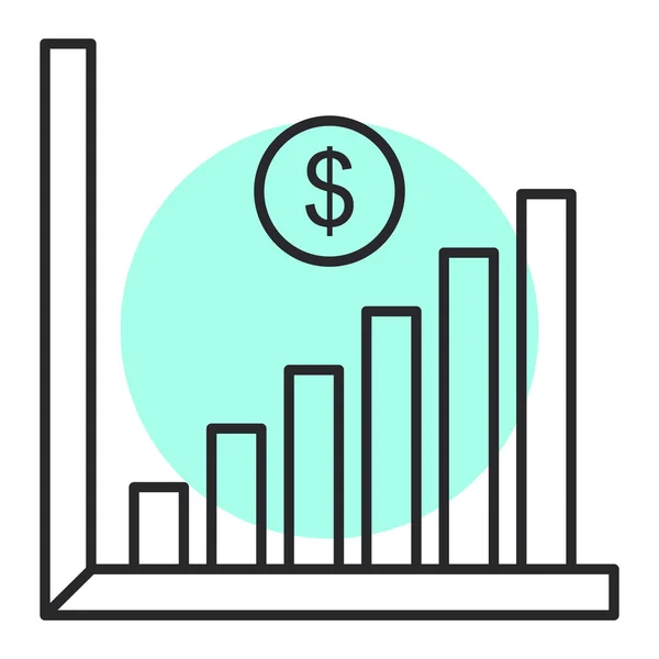 Financiële Groei Grafiek Vector Illustratie — Stockvector