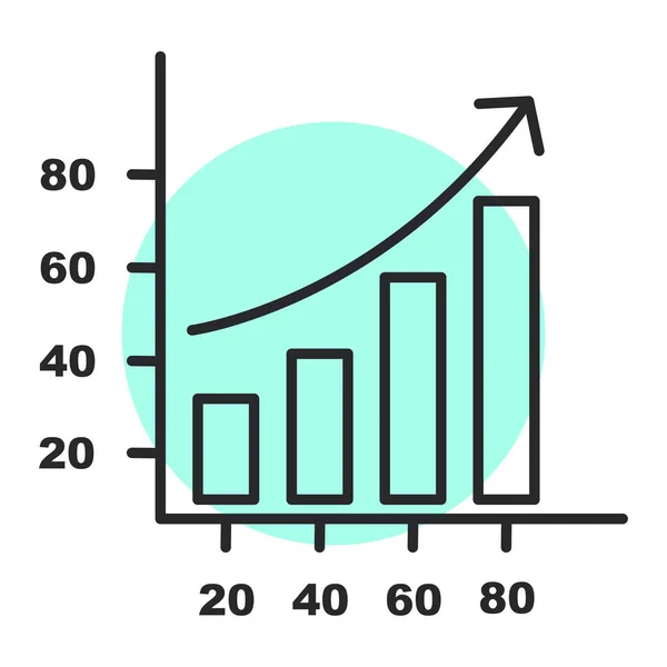 Bar Chart Icon Flat Design Style Eps — Stock Vector