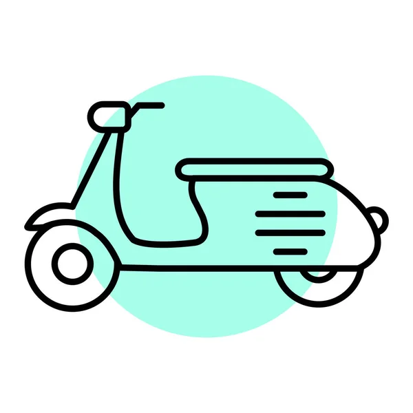 Ikon Skuter Garis Besar Ilustrasi Ikon Vektor Sepeda Motor Untuk - Stok Vektor