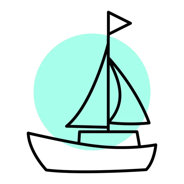 Sailboat Icon Sail Boat Symbol Vector Illustration — Vetor de Stock