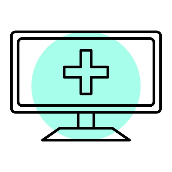 Medical Monitor Cross Icon Vector Illustration — Image vectorielle