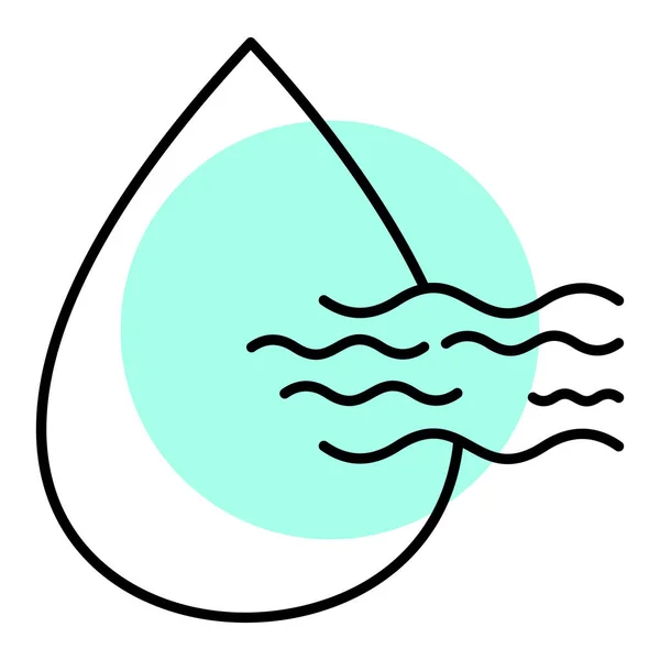 Вектор Значка Капли Воды Контурная Иллюстрация Символа Волны Изолированные Белом — стоковый вектор