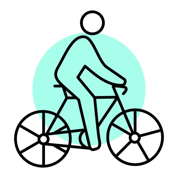 Man Riding Bicycle Icon Outline Bike Vector Illustration Symbol — Stock Vector