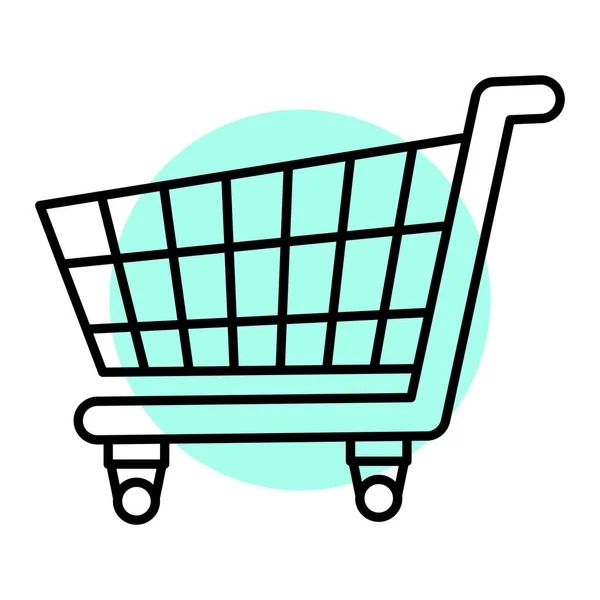 Shopping Cart Icon Black White Vector Illustration — Stock Vector