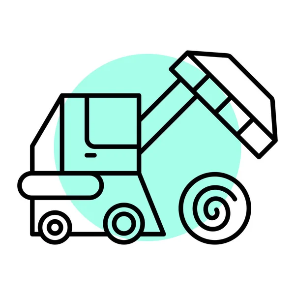 Lastbilsikonen Kontur Illustration Gaffeltruck Vektor Ikoner För Webben — Stock vektor