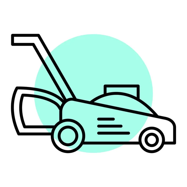 Car Mower Icon Outline Illustration Tractor Vector Icons Web — Stockvektor