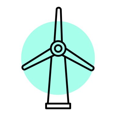 Rüzgar türbini ikonu. vektör illüstrasyonu